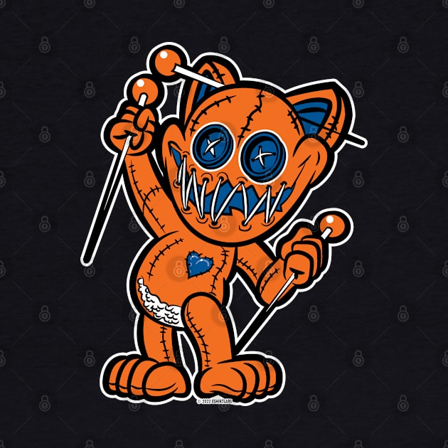 Happy VooDoo Kitty Cat Doll Orange and Reflex Blue by eShirtLabs